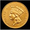 Image 2 : ***Auction Highlight*** 1857 Three Dollar Gold 3 Graded Choice AU/BU Slider By USCG (fc)