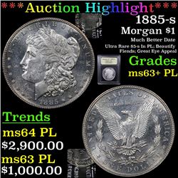 ***Auction Highlight*** 1885-s Morgan Dollar $1 Graded Select Unc+ PL By USCG (fc)