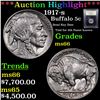 Image 1 : ***Auction Highlight*** 1917-s Buffalo Nickel 5c Graded GEM+ Unc BY uSCG (fc)
