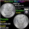 Image 1 : ***Auction Highlight*** 1885-p Morgan Dollar $1 Graded GEM++ Unc By USCG (fc)
