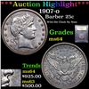 Image 1 : ***Auction Highlight*** 1907-o Barber Quarter 25c Graded Choice Unc By USCG (fc)