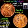 Image 1 : ***Auction Highlight*** 1909 vdb Lincoln Cent 1c Graded GEM++ RD By USCG (fc)