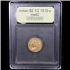 Image 4 : ***Auction Highlight*** 1913-p Gold Indian Quarter Eagle $2 1/2 Graded Select Unc By USCG (fc)