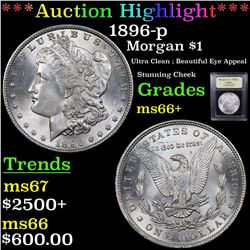 ***Auction Highlight*** 1896-p Morgan Dollar $1 Graded GEM++ Unc By USCG (fc)