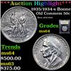 Image 1 : ***Auction Highlight*** 1935/1934-s Boone Old Commem Half Dollar 50c Graded Choice Unc By USCG (fc)