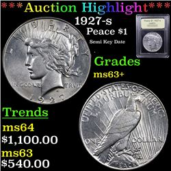 ***Auction Highlight*** 1927-s Peace Dollar $1 Graded Select+ Unc By USCG (fc)