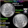 Image 1 : ***Auction Highlight*** 1882-p Morgan Dollar $1 Graded GEM+ Unc By USCG (fc)
