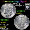 Image 1 : ***Auction Highlight*** 1900-p Morgan Dollar $1 Graded GEM+ Unc By USCG (fc)