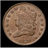 Image 2 : ***Auction Highlight*** 1829 Cohen-1 Classic Head half cent 1/2c Graded Select+ Unc BN By USCG (fc)
