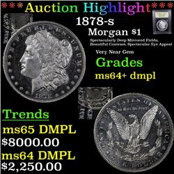 ***Auction Highlight*** 1878-s Morgan Dollar $1 Graded Choice Unc+ DMPL BY uSCG (fc)