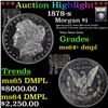 Image 1 : ***Auction Highlight*** 1878-s Morgan Dollar $1 Graded Choice Unc+ DMPL BY uSCG (fc)