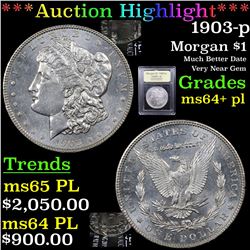 ***Auction Highlight*** 1903-p Morgan Dollar $1 Graded Choice Unc+ PL By USCG (fc)