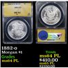 Image 1 : ANACS 1882-o Morgan Dollar $1 Graded ms64 PL By ANACS