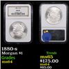 Image 1 : NGC 1880-s Morgan Dollar $1 Graded ms64 By NGC