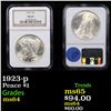 Image 1 : NGC 1923-p Peace Dollar $1 Graded ms64 By NGC