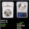 Image 1 : NGC 1922-p Peace Dollar $1 Graded ms64 By NGC