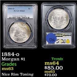 PCGS 1884-o Morgan Dollar $1 Graded ms63 By PCGS