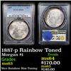 Image 1 : PCGS 1887-p Rainbow Toned Morgan Dollar $1 Graded ms63 By PCGS