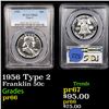 Image 1 : Proof PCGS 1956 Type 2 Franklin Half Dollar 50c Graded pr66 By PCGS