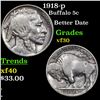 Image 1 : 1918-p Buffalo Nickel 5c Grades vf++