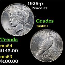 1926-p Peace Dollar $1 Grades Select+ Unc