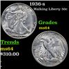 Image 1 : 1936-s Walking Liberty Half Dollar 50c Grades Choice Unc