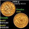 Image 1 : 1906-p Gold Liberty Quarter Eagle $2 1/2 Grades Select Unc