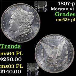 1897-p Morgan Dollar $1 Grades Select Unc+ PL