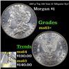 Image 1 : 1887-p Top 100 Vam 12 'Alligator Eye' Morgan Dollar $1 Grades Select+ Unc