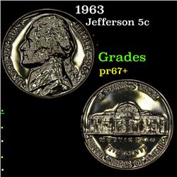 Proof 1963 Jefferson Nickel 5c Grades GEM++ Proof