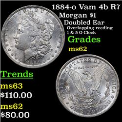 1884-o Vam 4b R7 Morgan Dollar $1 Grades Select Unc