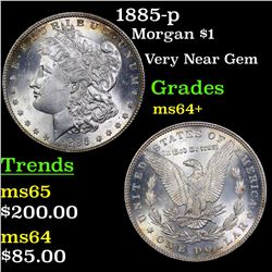 1885-p Morgan Dollar $1 Grades Choice+ Unc