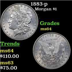 1883-p Morgan Dollar $1 Grades Choice Unc