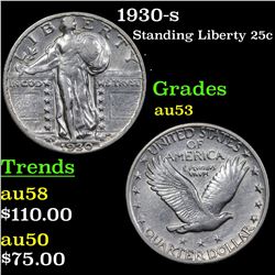 1930-s Standing Liberty Quarter 25c Grades Select AU