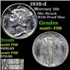 Image 1 : 1938-d Mercury Dime 10c Grades GEM+ FSB