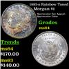 Image 1 : 1885-o Rainbow Toned Morgan Dollar $1 Grades Choice Unc