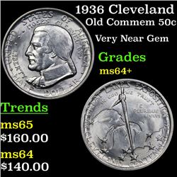 1936 Cleveland Old Commem Half Dollar 50c Grades Choice+ Unc