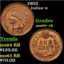 1902 Indian Cent 1c Grades Select+ Unc RB