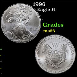 1996 Silver Eagle Dollar $1 Grades GEM+ Unc