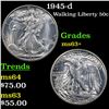 Image 1 : 1945-d Walking Liberty Half Dollar 50c Grades Select+ Unc