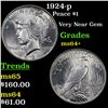 Image 1 : 1924-p Peace Dollar $1 Grades Choice+ Unc