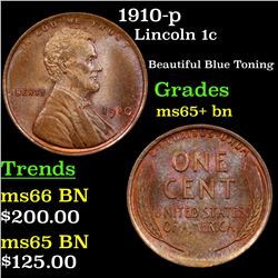 1910-p Lincoln Cent 1c Grades GEM+ Unc BN