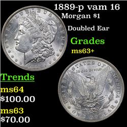 1889-p vam 16 Morgan Dollar $1 Grades Select+ Unc