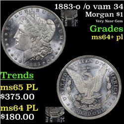 1883-o /o vam 34 Morgan Dollar $1 Grades Choice Unc+ PL