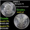 Image 1 : 1880-s Morgan Dollar $1 Grades GEM Unc PL