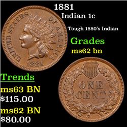 1881 Indian Cent 1c Grades Select Unc BN