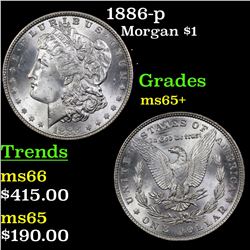1886-p Morgan Dollar $1 Grades GEM+ Unc