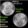 Image 1 : 1886-p Morgan Dollar $1 Grades GEM+ Unc