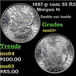 1887-p vam 35 R5 Morgan Dollar $1 Grades Select+ Unc