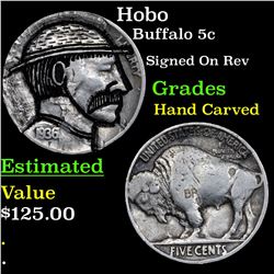 Hobo Buffalo Nickel 5c Grades Hand Carved